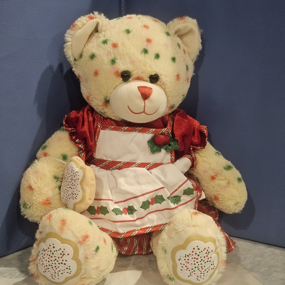 Build A Bear 2012 Sugar Cookie Christmas Bear Plush Dress Cookie Wristie Purse